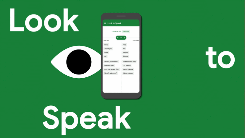 Look to speak es una app para Android que sigue el movimiento de los ojos para permitir elegir frases en una pantalla