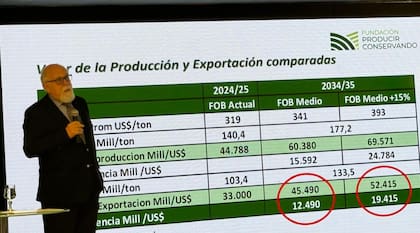 López remarcó además que la mayor parte del crecimiento seguiría concentrándose en soja y maíz: “El 75% de toda la producción lo explica nada más que el maíz y la soja, los dos cultivos por excelencia”