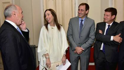 Lorenzetti, Vidal, el intendente Garro y el juez Ercolini, quien el lunes indagará a Cristina Kirchner
