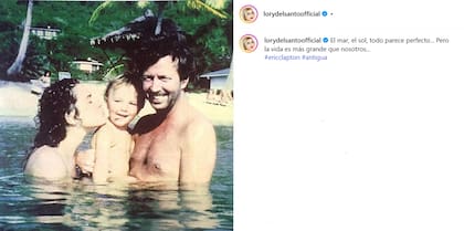 Lory Del Santo y Eric Clapton junto al pequeño Conor (Foto: Instagram/@lorydelsantoofficial)