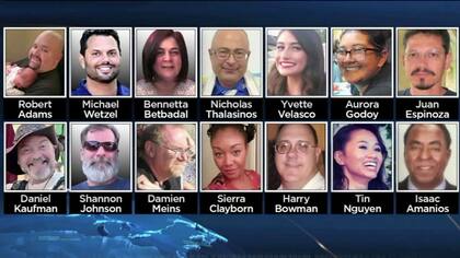 Los 14 muertos por el tiroteo