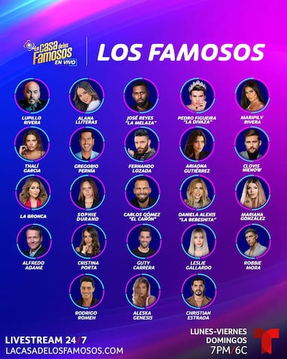 Los 23 concursantes de La casa de los famosos, el reality de Telemundo