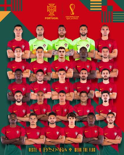 Los 26 jugadores de Portugal para el Mundial Qatar 2022