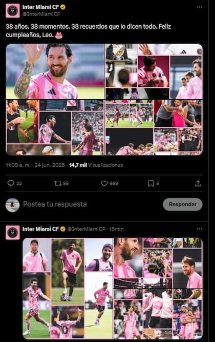 Los 38 momentos, en fotos, que escogió el Inter Miami para saludar a Messi