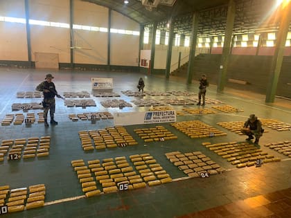 Los 600 kilos de marihuana incautados por la Prefectura