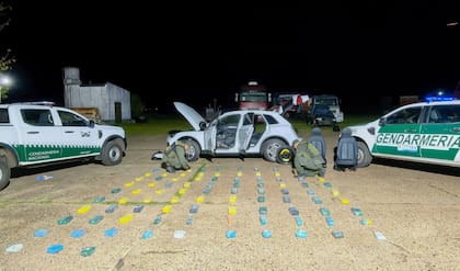 Los 93 panes de cocaína incautados en Paso de los Libres