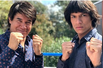 Los actores que personifican al boxeador en la serie "Monzón": Jorge Román y Mauricio Paniagua