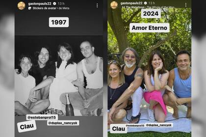 Los actores recrearon una foto tomada en 1997 (Foto Instagram @gastonpauls22)