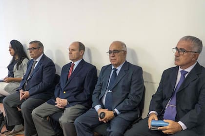 Los acusados Luis Enrique Lopez Mazzeo, Claudio Javier Villamide, Hector Alonso y Hugo Miguel Correa