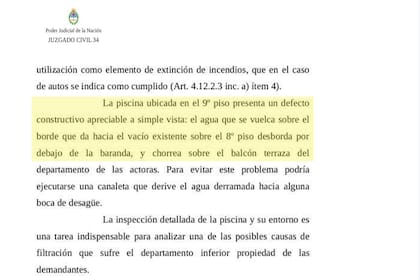 Los afectados por las filtraciones de la pileta en el edifico de Villa Crespo fueron a juicio con la empresa constructora
