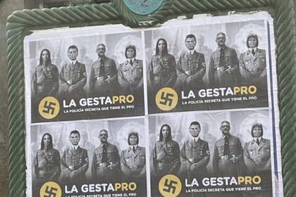 Los afiches con la cara de Vidal, Macri, Bullrich y Marcelo Villegas, que aparecieron en el centro porteño