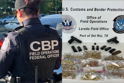 Los agentes de la CBP encontraron armas, municiones y una mira en la Chevrolet 2016