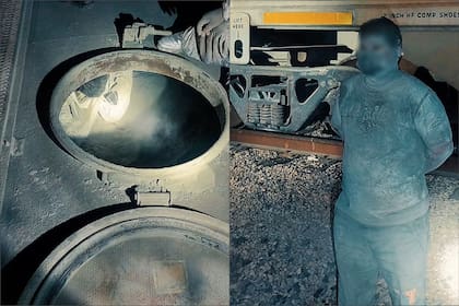 Los agentes de la CBP revisaron la trampilla del vagón de tren y encontraron dentro a cuatro migrantes "enterrados" en cemento