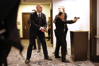 Los agentes del Servicio Secreto, en el Hotel Hilton en Washington.