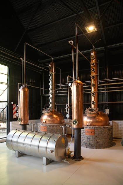 Los alambiques de cobre donde se realiza la cocción, fermentación y destilación