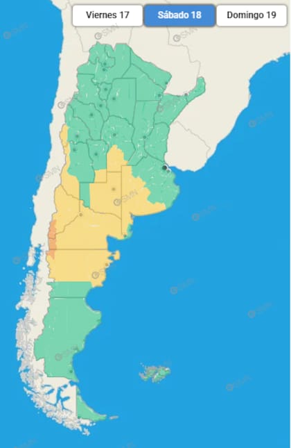 Los alertas del SMN rigen para una porción importante del país