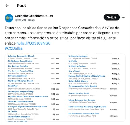 Los alimentos serán entregados de forma gratuita y sin necesidad de presentar formularios. Foto: X