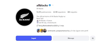 Los All Blacks tienen 2,8 millones de seguidores y Tim ya alcanzó los cuatro