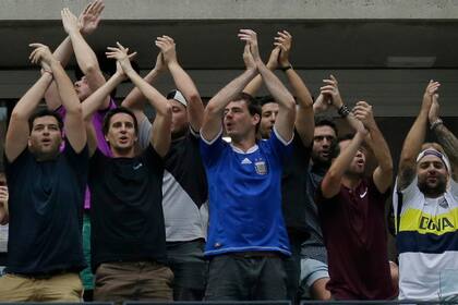 Los amigos de Del Potro, en un palco del US Open