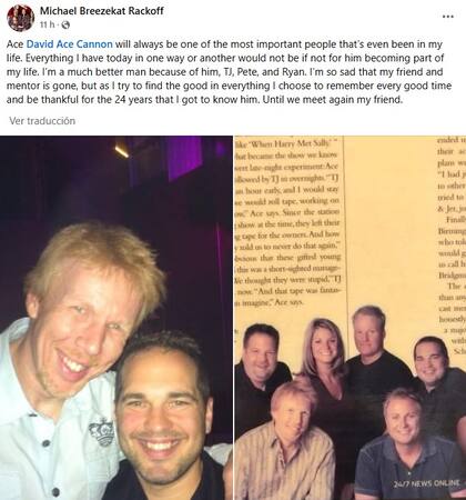 Los amigos y colegas del locutor lo despidieron en las redes sociales