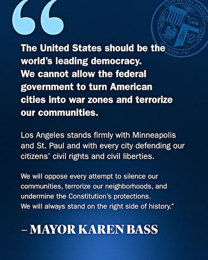 Los Ángeles apoya a Minneapolis y St. Paul
