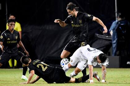 Los Angeles FC forward Bradley Wright-Phillips (66) reacts after scoring against the Los Angeles Galaxy during the second half at ESPN Wide World of Sports