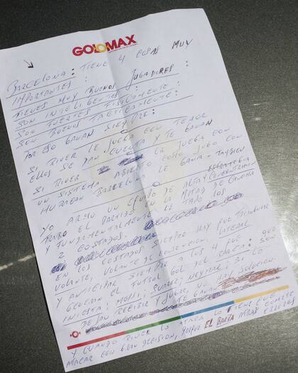 Los apuntes que trajo el Bambino con el análisis de una eventual final entre River y Barcelona