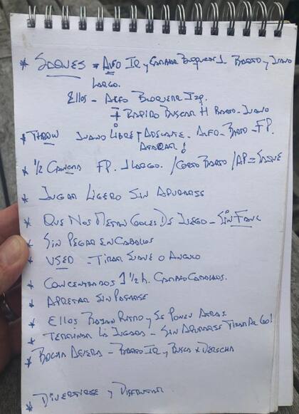 Los apuntes tácticos de Eduardo "Ruso" Heguy para este sábado; esto les transmitirá a sus dirigidos antes del choque con los ingleses.