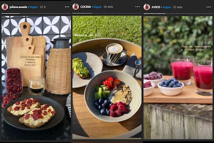 Los arándanos, ya sean azules o rojos, son imprescindibles para Juliana Awada