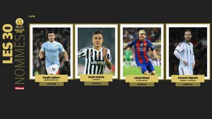 Los argentinos nominados al Balón de Oro
