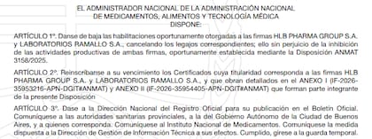 Los artículos que componen la Disposición 1848