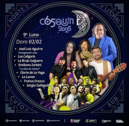 Los artistas que participan de la novena Luna del Cosquín 2025