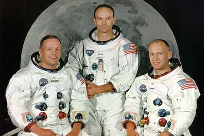 Los astronautas del Apolo 11 Neil Armstrong, Michael Collins y Edward Aldrin