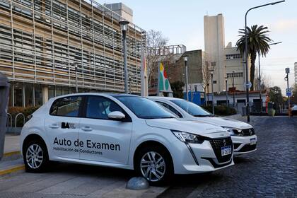 Los autos aguardan a los primeros aspirantes de la mañana