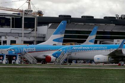 Durante la pandemia, gran parte de la flota está en el Aeroparque porteño