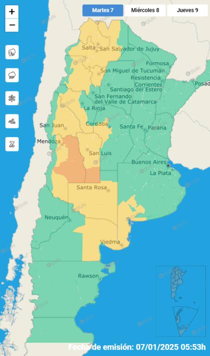 Los avisos por las tormentas este martes.
