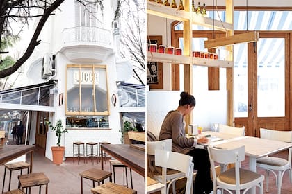 Los azulejos cuadrados blancos en clave subway denotan el aspecto utilitario de la barra a la calle