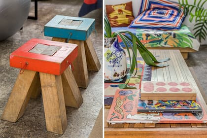 Los banquitos son un regalo que le hizo una amiga hace muchos años.