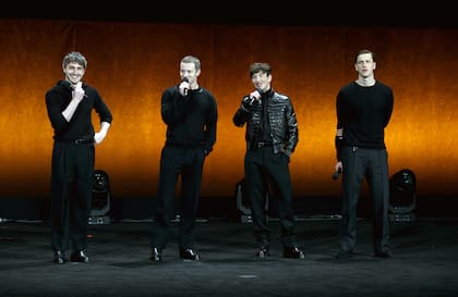 Paul Mescal, Joseph Quinn, Barry Keoghan y Harris Dickinson en marzo durante el anuncio de los films sobre The Beatles