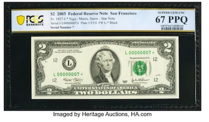 Los billetes de 2 dólares pueden valer miles de dólares