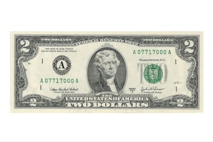 Los billetes de dos dólares representa menos del 1% del total en circulación.