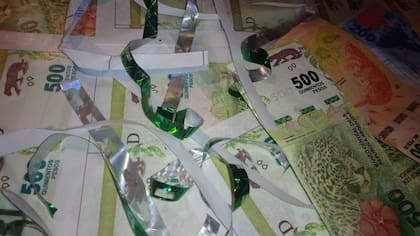 Los billetes falsos de 500 y 1000 pesos secuestrados en una imprenta ilegal de Pilar