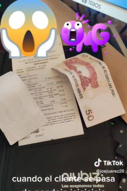 Los billetes falsos habían sido dejados por un niño a modo de juego, no hubo intención de provocar la decepción del mozo