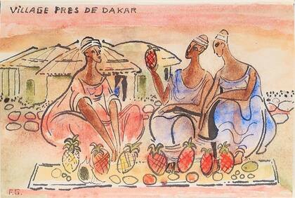 Los bocetos proceden de los viajes que hizo con Salk