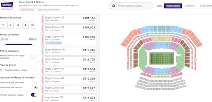 Los boletos en reventa para el Super Bowl LX están entre los 100.000 y 300.000 dólares (StubHub)