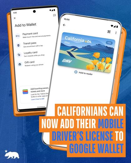 Los californianos ahora pueden agregar su licencia de conducir móvil a Google Wallet