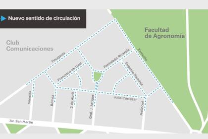 Los cambios de sentido en las calles de Agronomía que informó el gobierno de la Ciudad