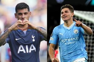 Los campeones del mundo Cristian 'Cuti' Romero y Julián Álvarez serían titulares en Tottenham y Manchester City, respectivamente