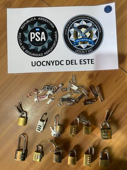 Los candados secuestrados en los allanamientos