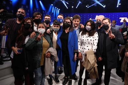 Los candidatos durante el debate porteño